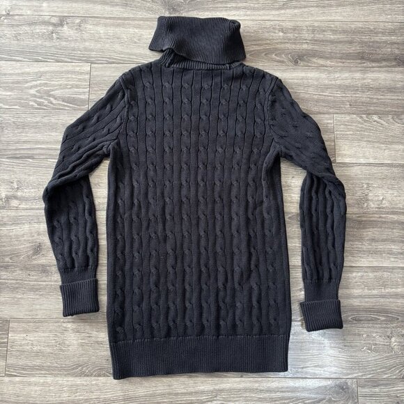 VTG Ralph Lauren Sport Turtleneck Sweater Mens M Cable Knit Pullover 90s Y2K - Picture 16 of 16